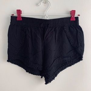 Black Fabric Shorts
